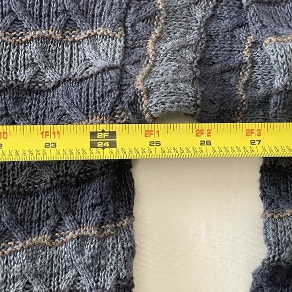 Vintage 90s Northern Isles Sweater XL Knit Blue Striped Grandpa Fisherman Retro - Picture 5 of 6